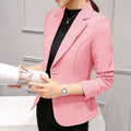 Women's Spring Korean Casual Long Sleeve Fitted Cropped Jacket 2026 - White