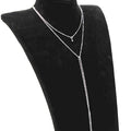 Western Accessory Fashionable Double-Layer Long Style Retro Collarbone Necklace Double-Layer Simple Fringe Beaded Chain Necklace N4705