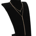 Western Accessory Fashionable Double-Layer Long Style Retro Collarbone Necklace Double-Layer Simple Fringe Beaded Chain Necklace N4705