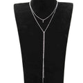 Western Accessory Fashionable Double-Layer Long Style Retro Collarbone Necklace Double-Layer Simple Fringe Beaded Chain Necklace N4705
