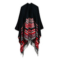 Women's Fall-Winter Ethnic Versatile Slit Plaid Shawl + Cape 2026 - Red