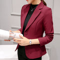 Women's Spring Korean Casual Long Sleeve Fitted Cropped Jacket 2026 - White