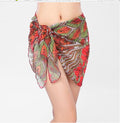 2026夏欧美风女装短款半裙亚马逊印花沙滩雪纺裹裙丝巾垂感半身裙