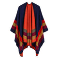 Women's Fall-Winter Ethnic Versatile Slit Plaid Shawl + Cape 2026 - Red