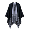 Women's Fall-Winter Ethnic Versatile Slit Plaid Shawl + Cape 2026 - Red