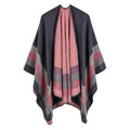 Women's Fall-Winter Ethnic Versatile Slit Plaid Shawl + Cape 2026 - Red