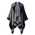 Women's Fall-Winter Ethnic Versatile Slit Plaid Shawl + Cape 2026 - Red