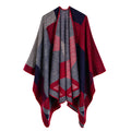 Women's Fall-Winter Ethnic Versatile Slit Plaid Shawl + Cape 2026 - Red