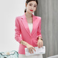 Women's Fall Professional Korean Long Sleeve Fitted Cropped Blazer 2026 - White