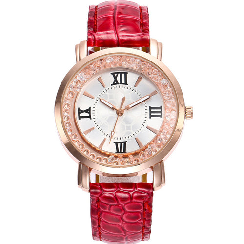 Cross-Border Hit Ladies Watch Glitter Sand Roller Ball Quartz Watch Fashionable New Student Belt Watch Women In Stock