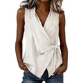 Spring-Summer Casual Sleeveless Tie-Front Shirt