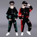 Boys' Letter Print Spliced Sleeve Set