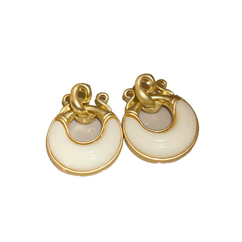 Oval Crystal Vintage Stud Earrings - view 5