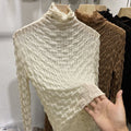 Women's High Neck Sheer Lace Layering Top