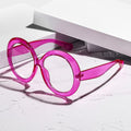 Round Big Frame Plano Women Overseas American Outfit Blue-Light Glasses Frame Influencer Street Snap Personality Trendy Frame