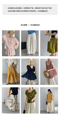 Summer Korean Casual Tencel Long Sleeve Slit Striped Sun-Protection Shirt + Jacket
