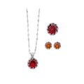 King Royal of Heart Mini Set Color Gem Jewelry Set Light Luxury Niche Clavicle Chain Wedding Banquet Clear Cold Party Necklace