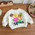 Girls' 3D Flower Bear Pullover Hoodie - Spring/Fall