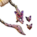 Cyan Island Vintage Fox Stud Heavy-Duty Alloy Necklace Western Statement Personality Creative Accessory Set