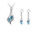 EU/US Import Simple Imit. Czech Jewelry Teardrop Necklace 2-Pc Set Angel Sprite Accessory
