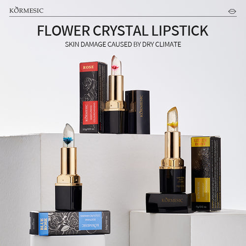KORMESIC水晶鲜花口红系列lipstick滋润保湿跨境外贸厂家现货批发