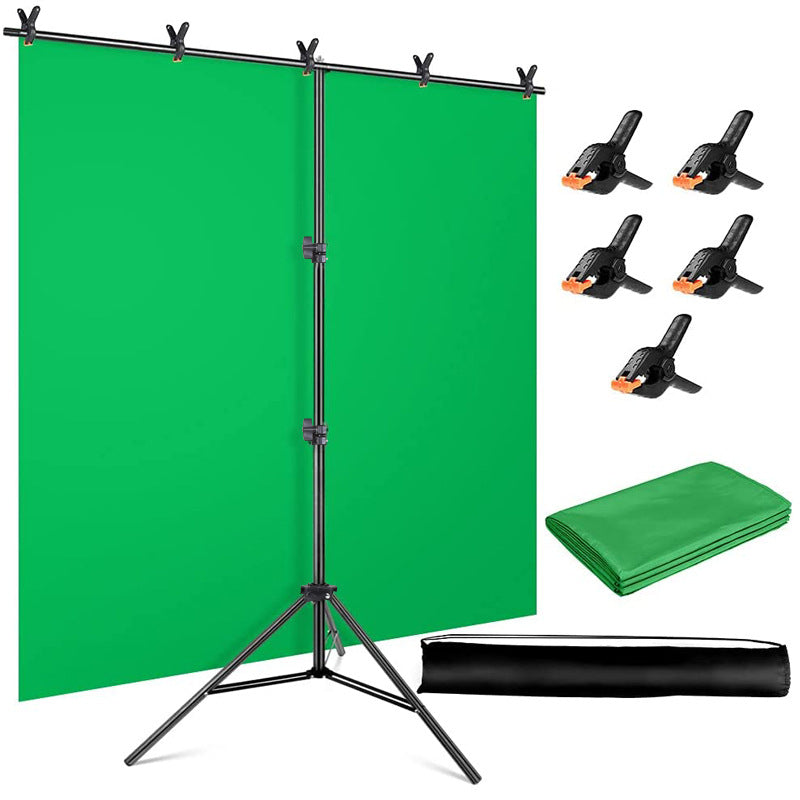 Photography T-shaped background stand 2*1.5 meters T-shaped 150*200CM background curtain set Live broadcast green screen equipment