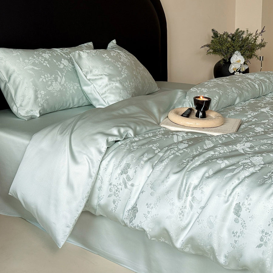 White Cha Cooling Tencel Jacquard 4-Piece Bedding Set - view 3