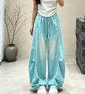 Summer Casual Versatile Shirred Drapey Loose Elastic Pants