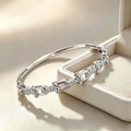 Overseas New Cubic Zirconia Buckle Bangle Light Luxury Fashionable Horseshoe Buckle Design Hand Jewelry Premium Letter U Shape Bracelet