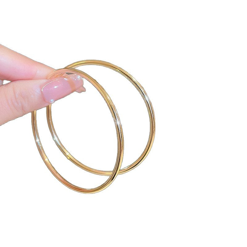 Minimalist Oval Hoop Earrings - view 5