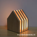 Bedroom ornaments rechargeable wooden night light touch dimming warm small house atmosphere light gift for friends