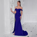 Women's Off-Shoulder Strapless Classic Premium Socialite Evening Gown Banquet