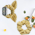 For applewatch Apple Samsung Printed Large Cord Bow Ear Plaid Stretch Hair Tie Band Set