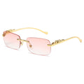 Metal Leopard Leg Ocean Lens Overseas Rimless Women Sunglasses Style Premium Cheetah Square Hot Girl Sunglasses