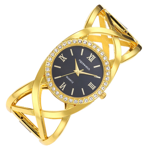 Western Southeast Asia Cross-Border Hot Seller Niche Bangle Watch Cross Line Round Dial Retro Watch