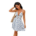 Women's French Floral Strappy Vacation Dress