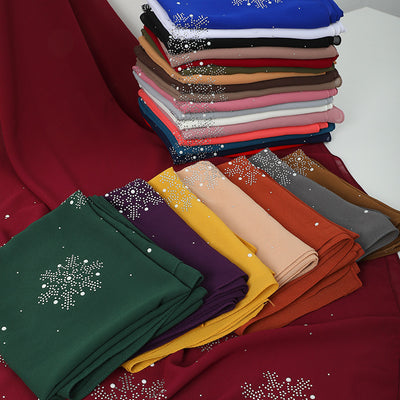 Malaysia Snow Rhinestone Scarf - Elegant Crystal-Studded Winter Wrap