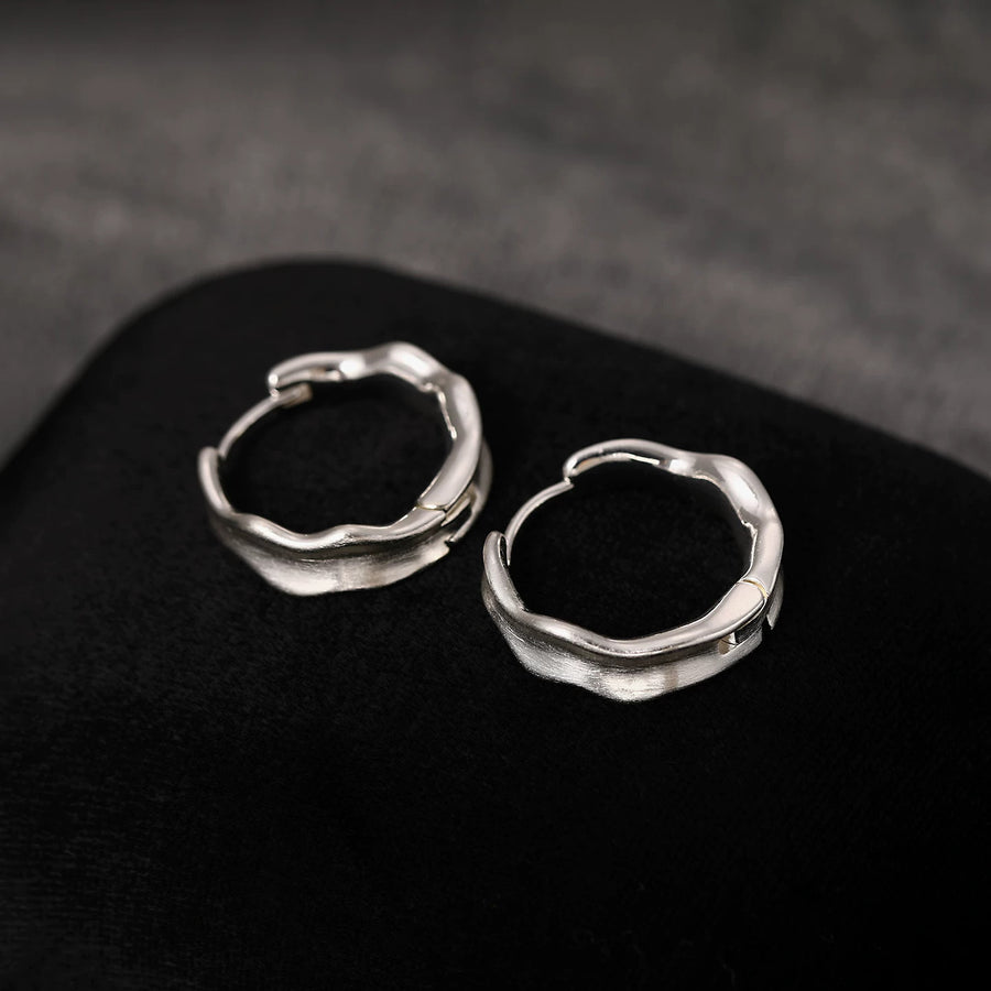18K Gold-Plated Irregular Round Hoop Earrings - view 7