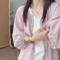Fall Petite Tencel Linen Sun-Protection Lightweight Cardigan + Shirt