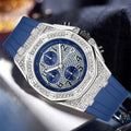 Mens Watch Brand Non Mechanical Export Watch Retro Personality Rhinestone Large Dial Chronograph Time Feature Glow Quartz Watch
