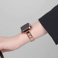 Fits Apple watch Apple Watch Tweed Style 4th Square Metal Rhinestone Apple Band