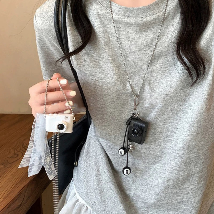 Leather Earbud Pouch Necklace Charm - view 4