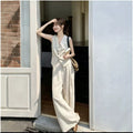Summer French Elegant Linen Sleeveless Loose Pants + Top 2-Piece Set