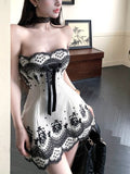 French Embroidered Sleeveless A-Line Short Dress