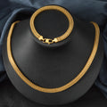 Overseas Western No Fade Gold Wheat Ears Round Polish Rope Chain Necklace Stainless Chain Wholesale Versatile Simple