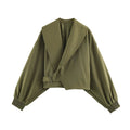 Lapel Collar Cropped Jacket