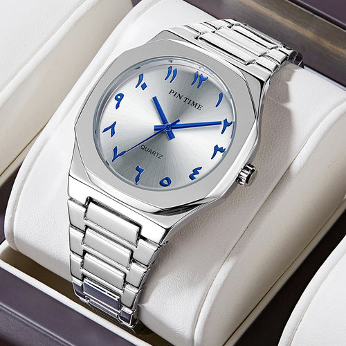 New Mens Watch Casual Premium Waterproof Creative Arabian Saudi Pattern Formal Quartz Watch Export Bestseller
