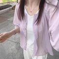 Fall Petite Tencel Linen Sun-Protection Lightweight Cardigan + Shirt