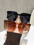 Two Pair Wear Square Frame Sunglasses UV-Proof 26 New Import Slender Influencer Style Ambient Feel Sunglasses Women