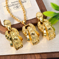 Bridge Glasses New Ten Lettering Pair Band Necklace Earrings Set Women Heavy-Duty Design Round Pleated Western Trendy Accessory